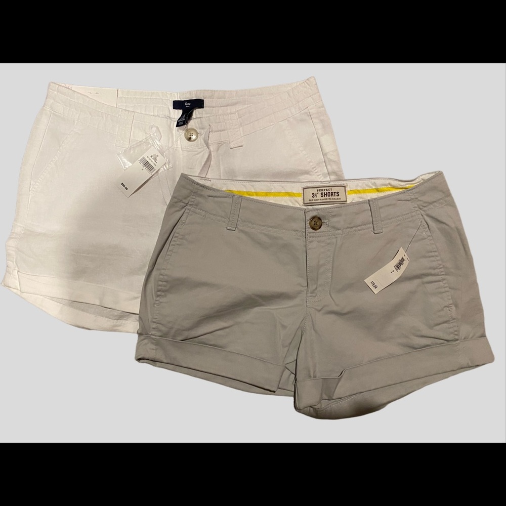 LOT OF Old Navy/Gap Women’s Size 2 Cargo Linen Shorts 2 pairs